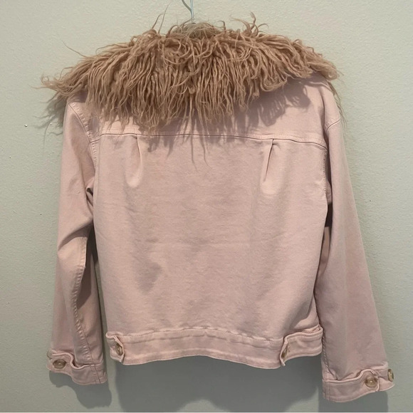 Lou & Grey light pink removable faux fur penny lane jacket small - Picture 4 of 11